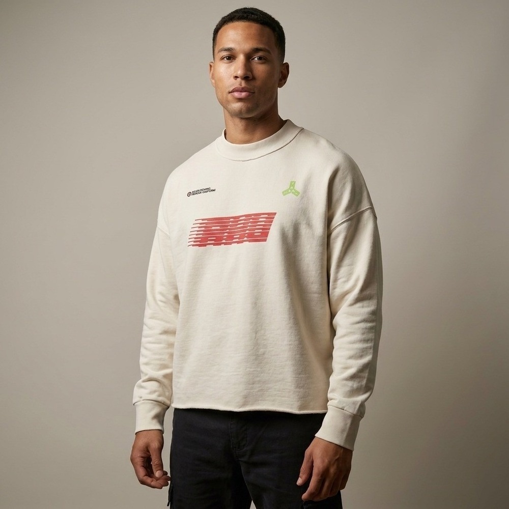 Zara X RHUIGI Pullover Sweatshirt RHUDE Beige Logo Oversized Men's Size‎ Large